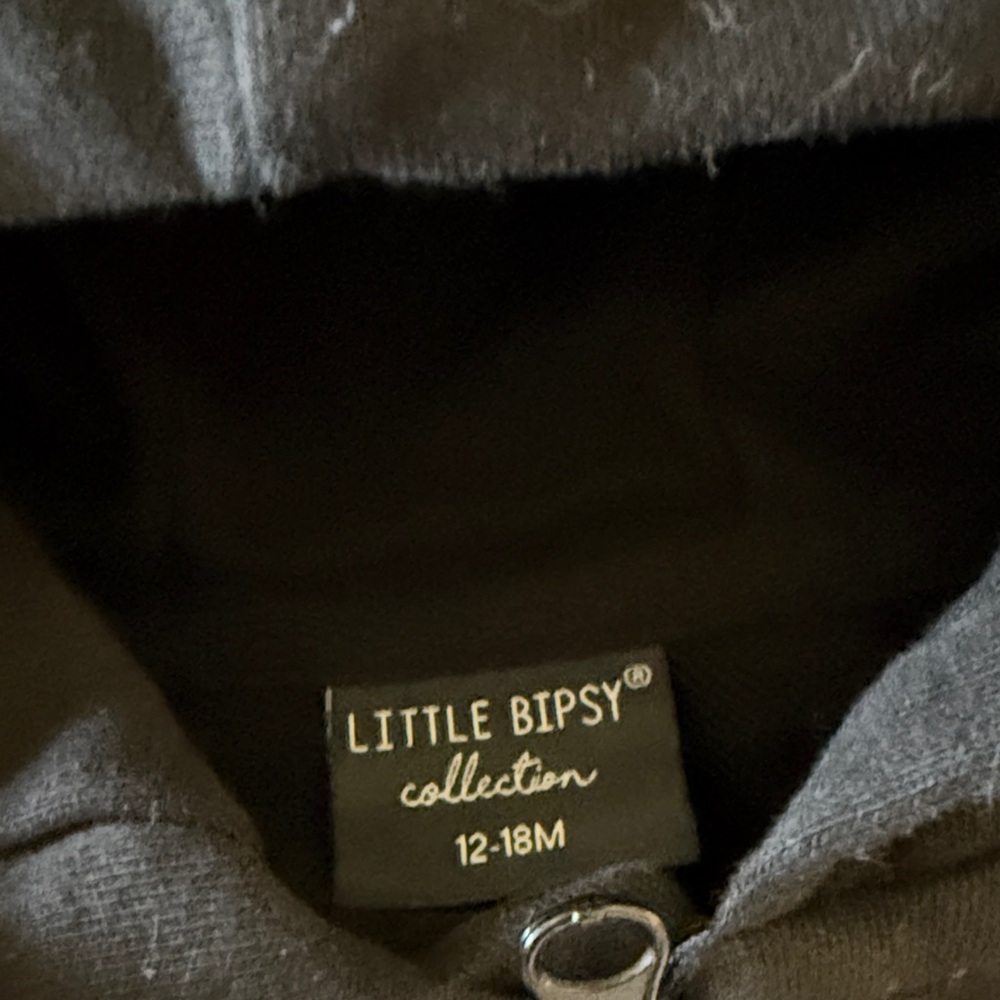 Little Bipsy Black Hooded Kids onesie - Picture 4 of 6